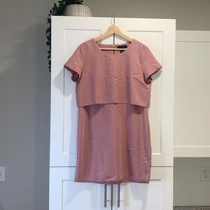 Tahari Pink Layered Shift Dress 8